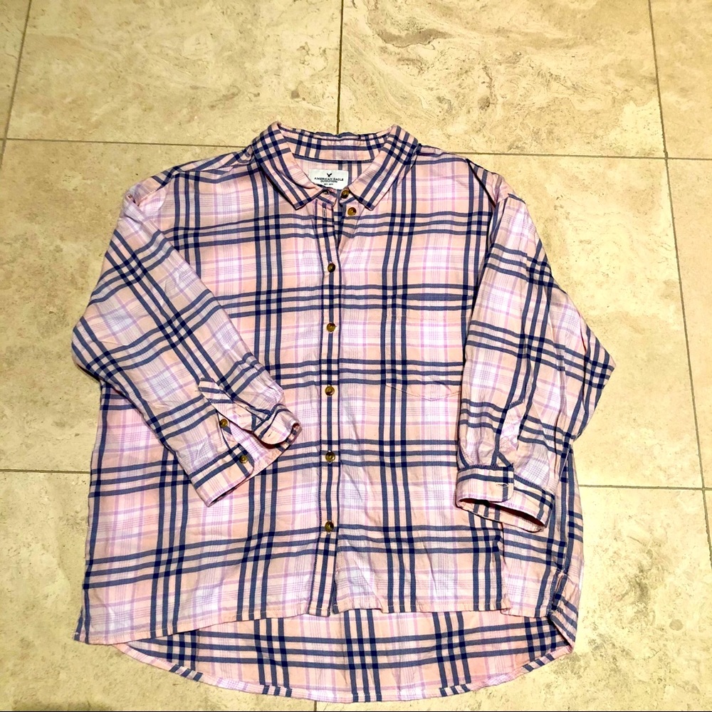 American Eagle Plaid Button Down
